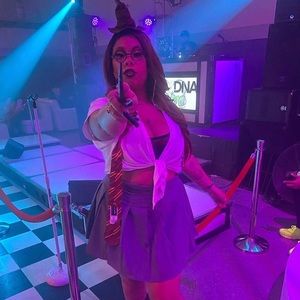 Grey school girl skirt